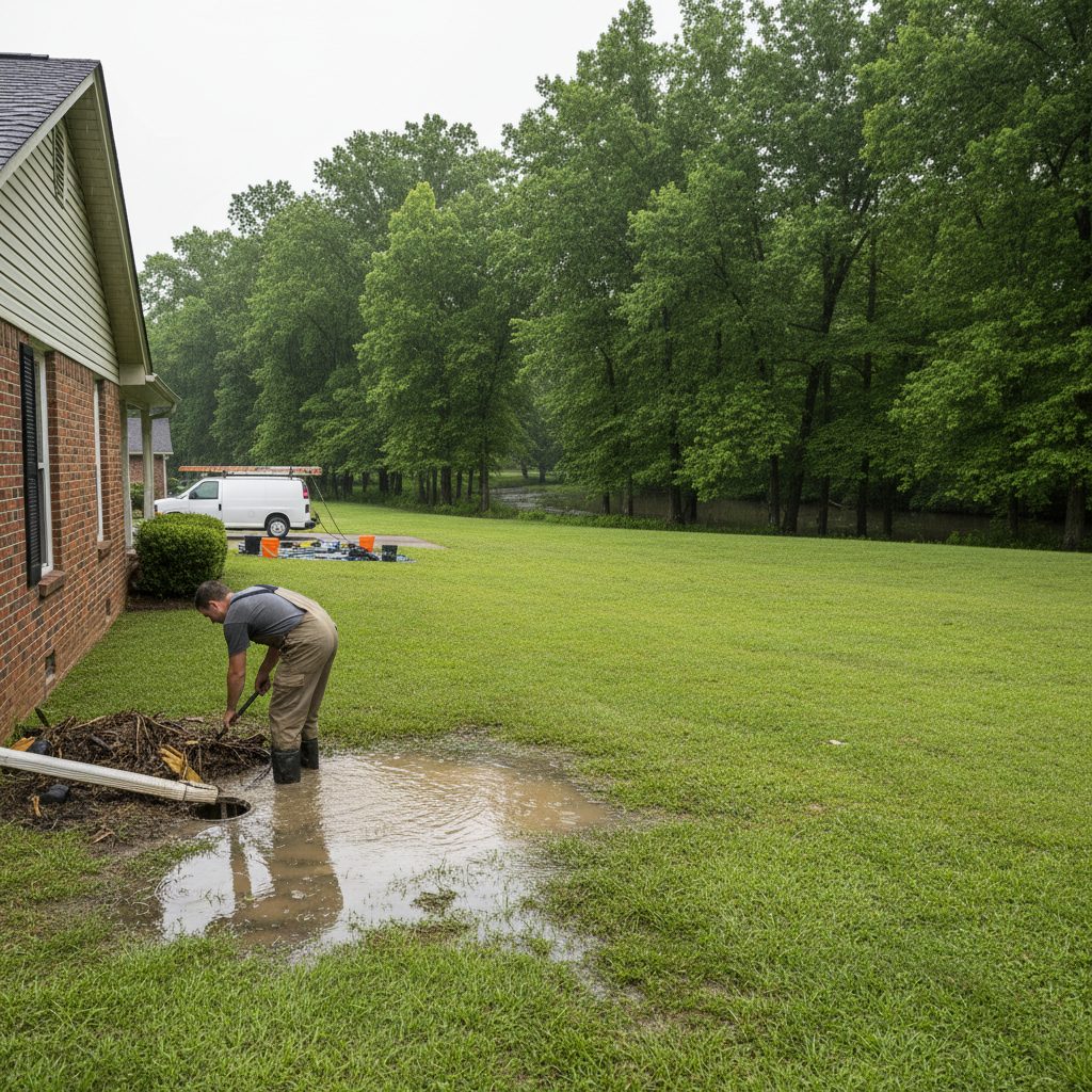 Drain Cleaning After Year-Round Precipitation in Sumner County Homes Near Drakes Creek Park