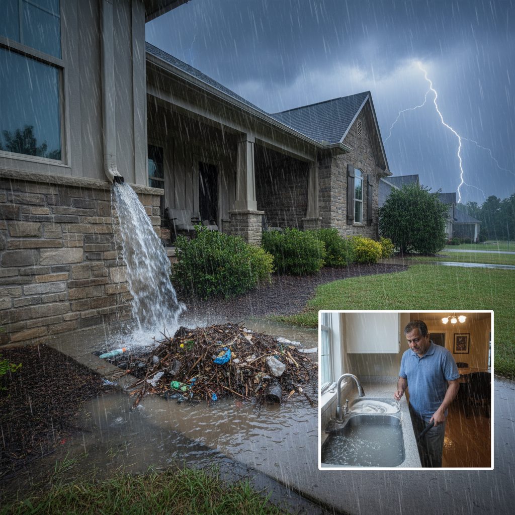 How Heavy Rainfall and Thunderstorms Cause Drain Clogs in Indian Lake Homes